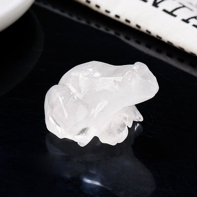 Olivenorma Natural Gemstone Carved Frog Statue Gemstone Decoration