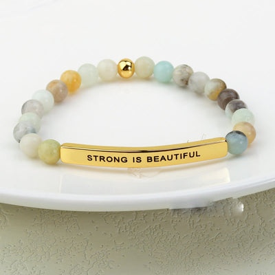 Olivenorma STRONGU IS BEAUTIFUL Engraving Bracelet