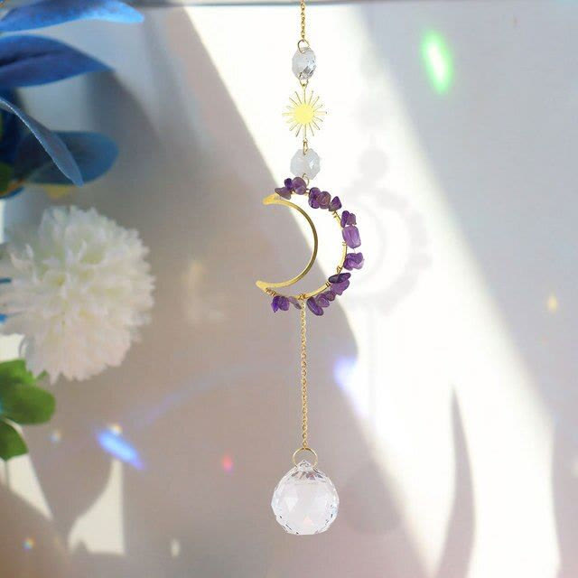 Olivenorma Moon Suncatcher Wall Hanging Wind Chime