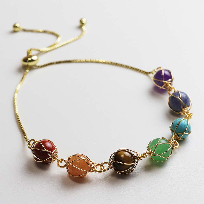 Chakras Natural Crystal Stone Bracelet