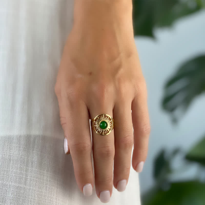 Olivenorma “Sun Arise” - Celestial Green Jade Ring