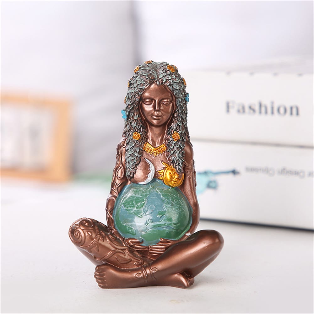 Olivenorma Resin Mother Earth Gaia Statue Ornament Decoration