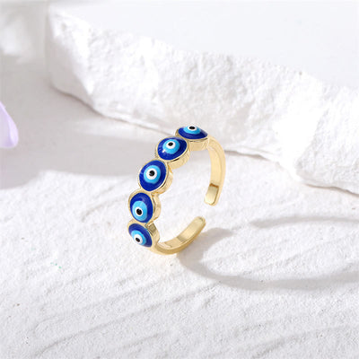 Olivenorma Epoxy Resin Evil Eye Adjustable Ring