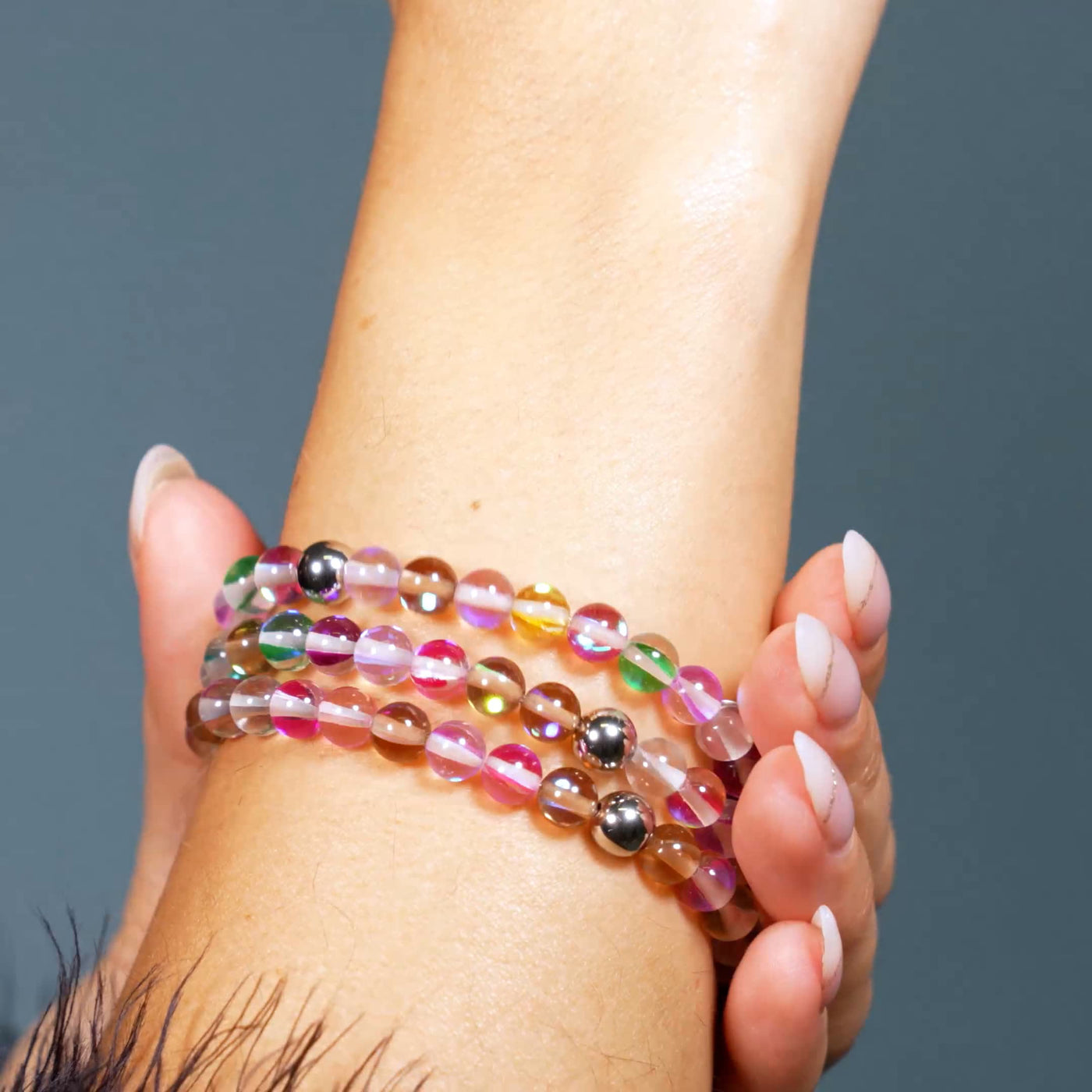 Olivenorma Dark Multicolor Crystal Glass Bead Bracelet