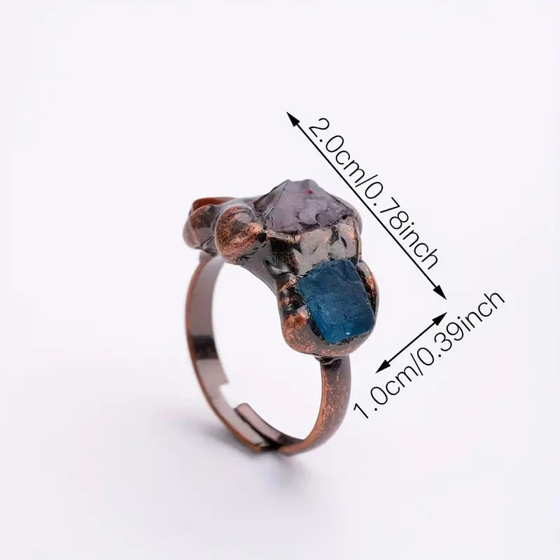 Olivenorma "The Fate" - Retro Random Color 3 Crystal Ring