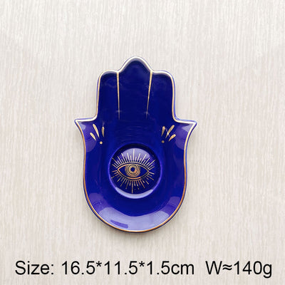 Olivenorma Hamsa Small Tray Evil Eye Jewelry Plate Coaster