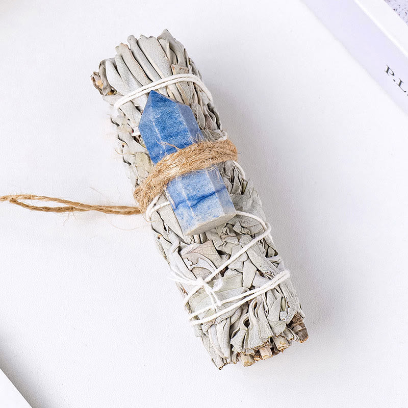 Olivenorma White Sage Hexagonal Prism Crystal Aromatherapy Gemstone Decoration