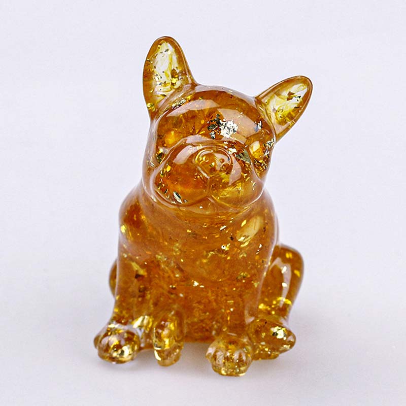 Olivenorma Natural Stone Puppy Decoration - Citrine-Bulldog - image 22