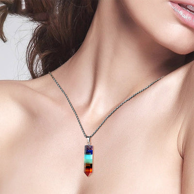 Crystal Hexagon Chakra Gemstone Necklace - image 2