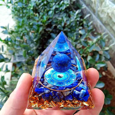 Olivenorma Lapis Lazuli Natural Stone Orgone Pyramid