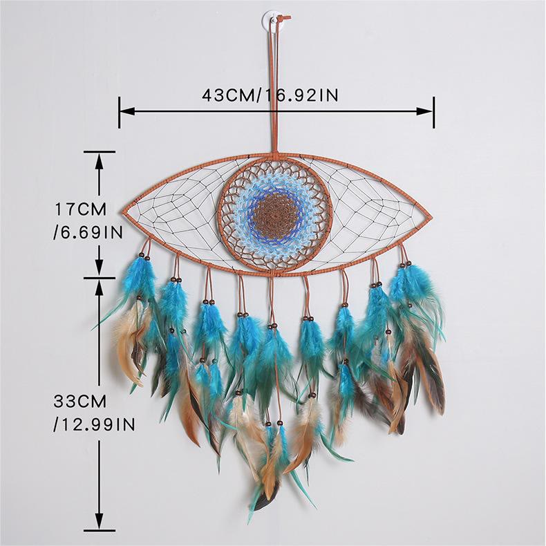 Olivenorma Evil Eye Green Brown Feathers Dream Catcher