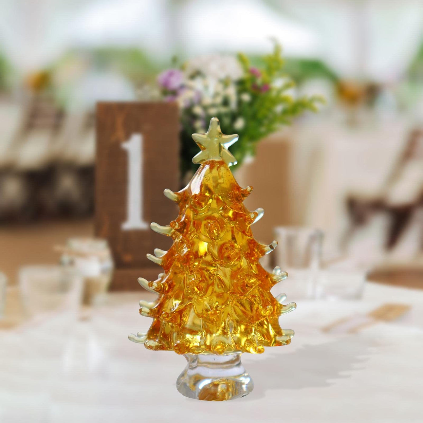 Olivenorma Crystal Glass Christmas Tree Home Gemstone Decoration