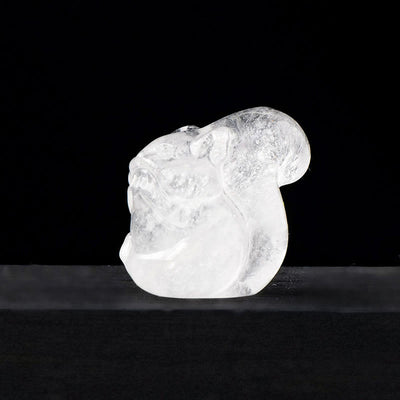 Olivenorma Natural Crystal Squirrel Carving Ornament Gemstone Decoration - Clear Crystal - image 1
