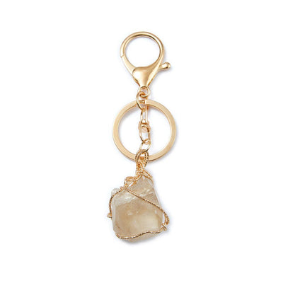 Olivenorma Raw Crystal Keychain Gemstone Pendant Keychain