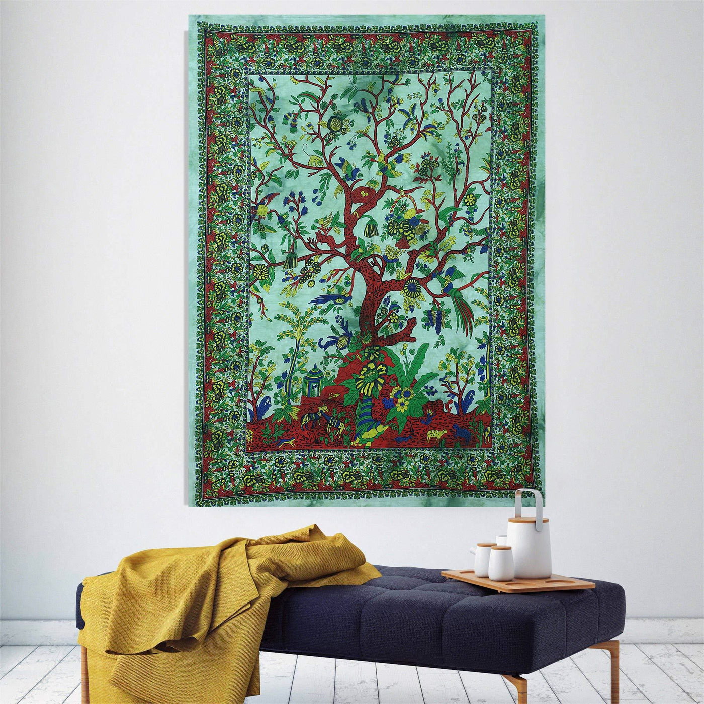 Olivenorma Green Tree Of Life Wall Hanging Psychedelic Tapestry