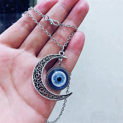 Olivenorma "Moon Love" - Blue Eye Evil Eye Star Necklace