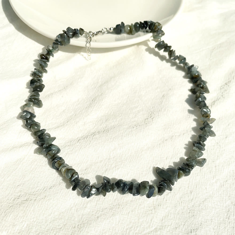 Olivenorma Irregular Shaped Polished Crystal Stone Necklace - Labradorite - image 28