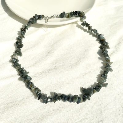 Olivenorma Irregular Shaped Polished Crystal Stone Necklace - Labradorite - image 28
