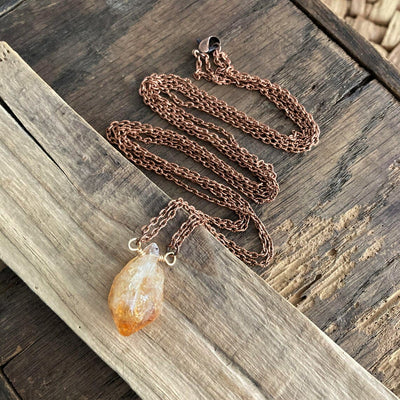 Olivenorma Natural Brazilian Citrine Pendant Necklace