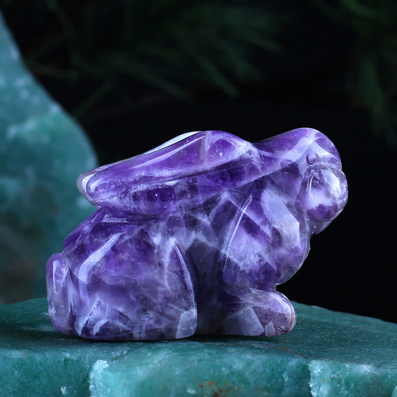 Olivenorma Crystal 12 Zodiac Signs Rabbit Carving Gemstone Decoration