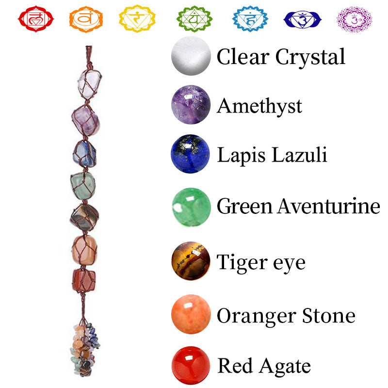 Olivenorma The 7 Chakra Healing Reiki Stone Meditation Tassel Decoration