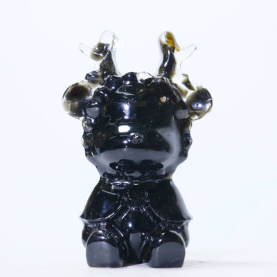 Olivenorma Natural Crystal Elk Ornament Gemstone Decoration - Obsidian - image 3