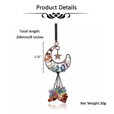 Olivenorma Moon And Star Chakra Crystal Wind Chime