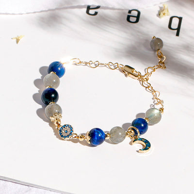 Olivenorma Moonstone Sapphire Evil Eye Bracelet