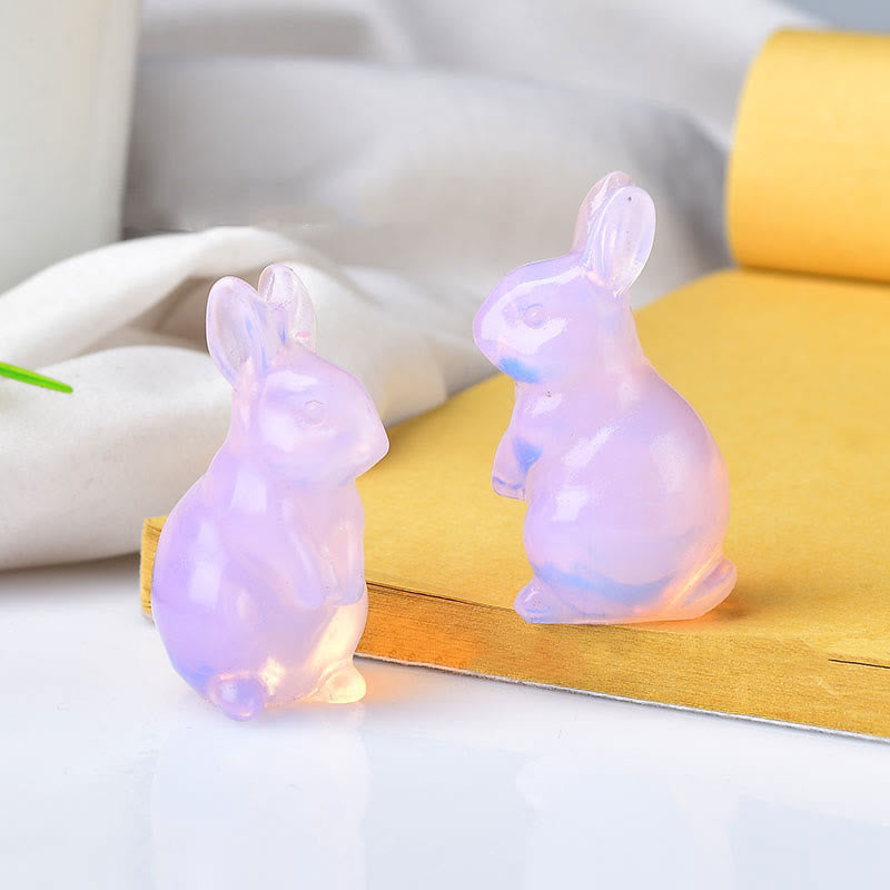 Olivenorma Charming Easter Bunny Crystal Figurine Gemstone Decoration