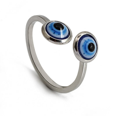 Olivenorma White Zircon Gold Plated Evil Eye Women Ring