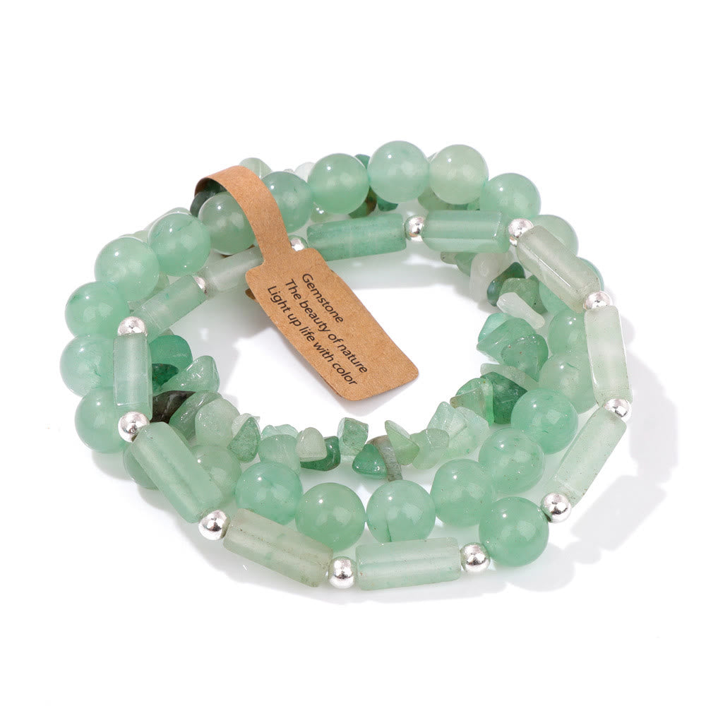 Olivenorma Natural Stone Irregular Three Layer Bracelet Set