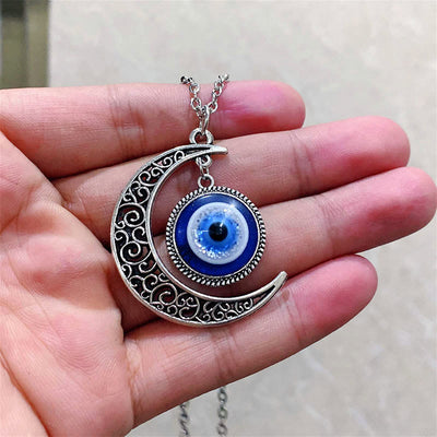 Olivenorma "Moon Love" - Blue Eye Evil Eye Star Necklace