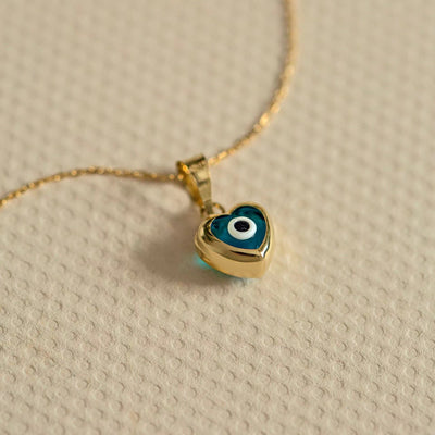 Olivenorma Blue Topaz Evil Eye Titanium Steel Necklace