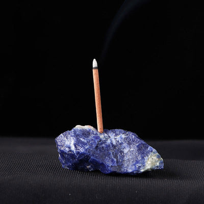 Olivenorma Crystal Raw Stone Incense Stick Holder Gemstone Decoration - Sodalite - image 39