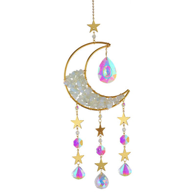 Olivenorma Moon Crystal Hourglass Wind Chime Suncatcher