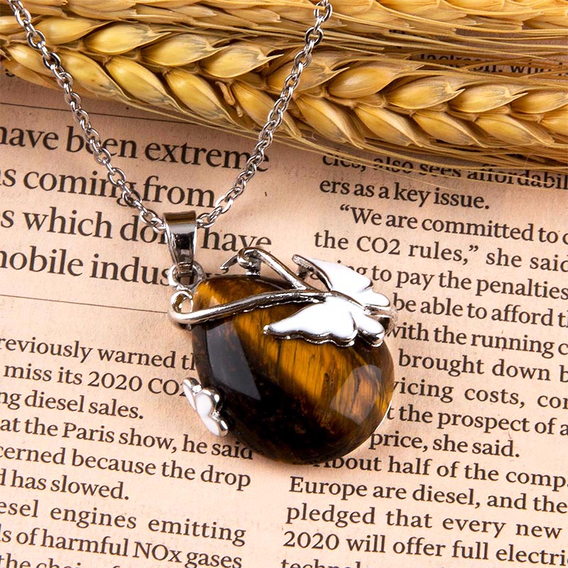 Crystal Butterfly Wings Gemstone Necklace