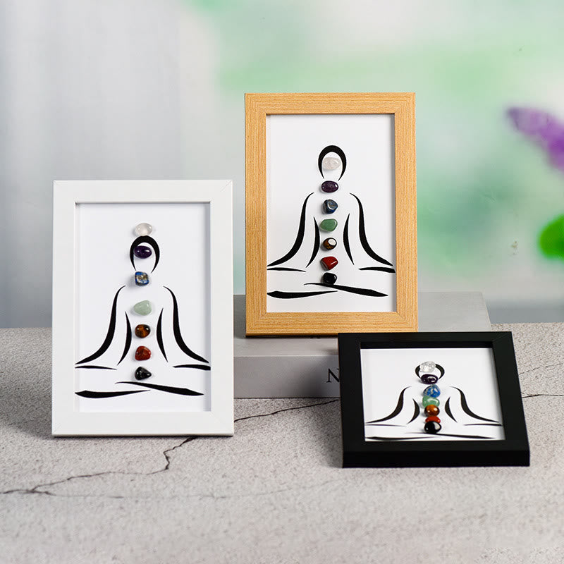 Olivenorma Yoga Meditation Posture Chakra Stone Photo Frame Decoration