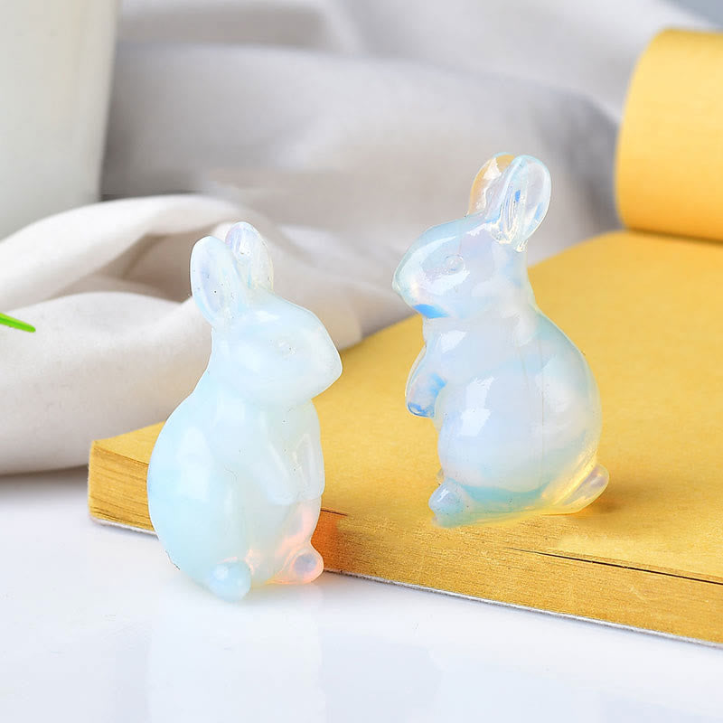 Olivenorma Charming Easter Bunny Crystal Figurine Gemstone Decoration