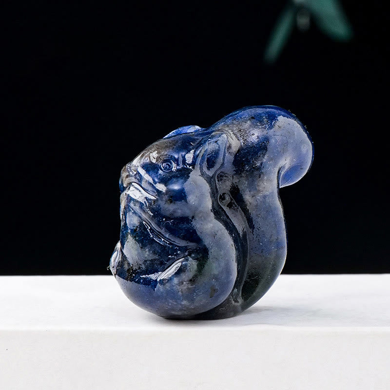 Olivenorma Natural Crystal Squirrel Carving Ornament Gemstone Decoration - Sodalite - image 25