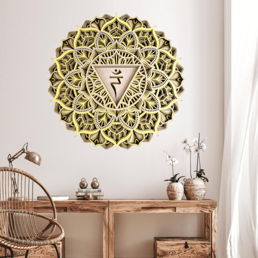 Olivenorma Green Lotus Yoga Meditation 3D Wall Decor