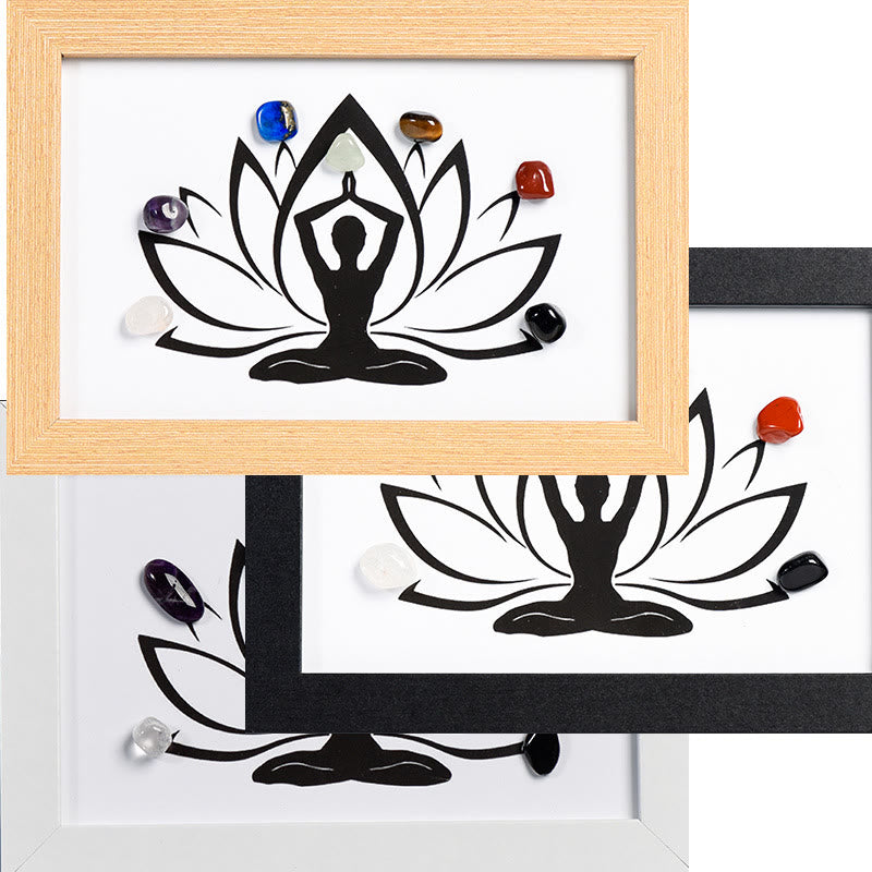 Olivenorma Yoga Meditation Posture Chakra Stone Photo Frame Decoration