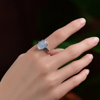 Olivenorma Natural Aquamarine Positive Ring