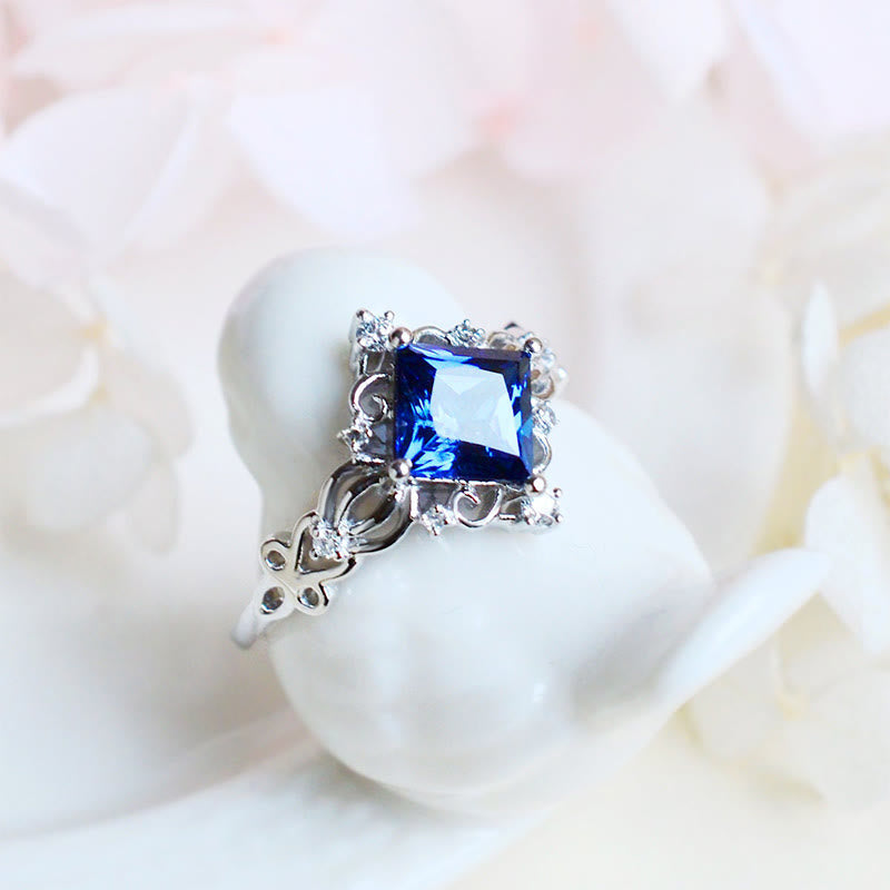 Olivenorma Square Sapphire Ring