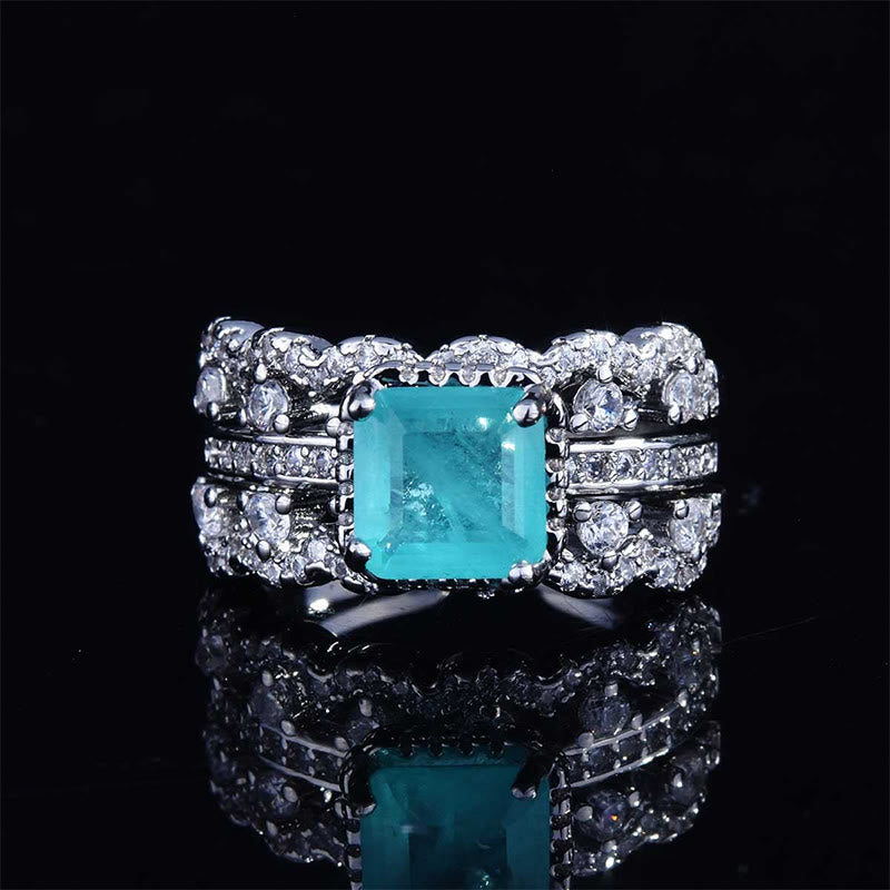 Olivenorma Paraiba Tourmaline 2 PCS Ring Set