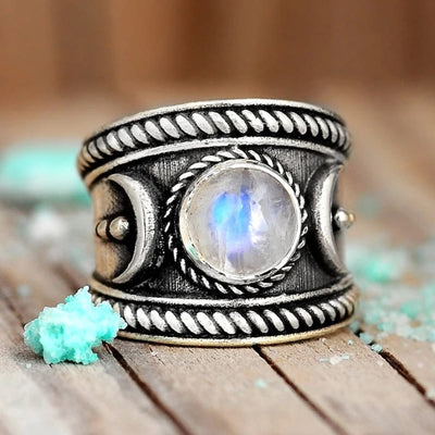 Olivenorma Boho Moon Moonstone Ring - Moonstone - image 0