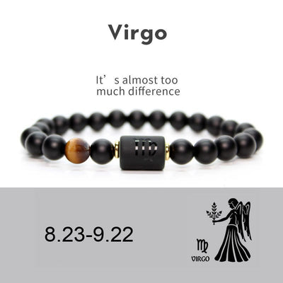 Olivenorma Natural Black Onyx Zodiac Men Bracelet