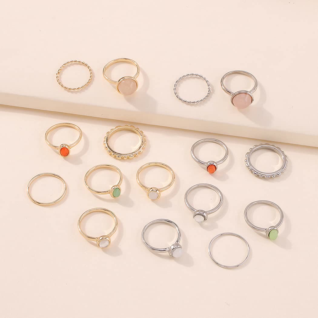 Olivenorma 8pcs Knuckle Stackable Midi Finger Ring Set