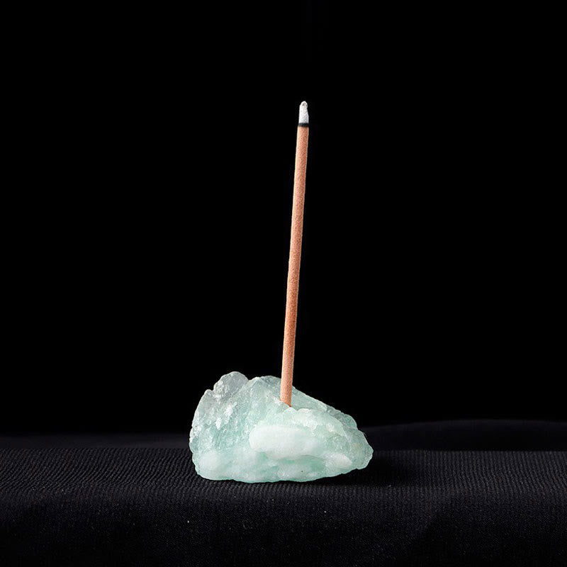 Olivenorma Crystal Raw Stone Incense Stick Holder Gemstone Decoration - Green Fluorite - image 42