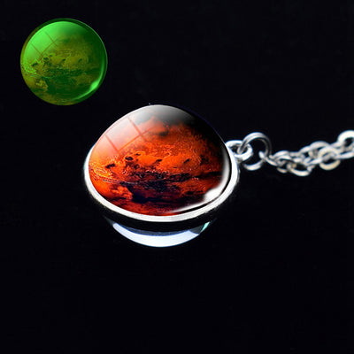 Olivenorma Glow In The Dark Galaxy Glass Necklace