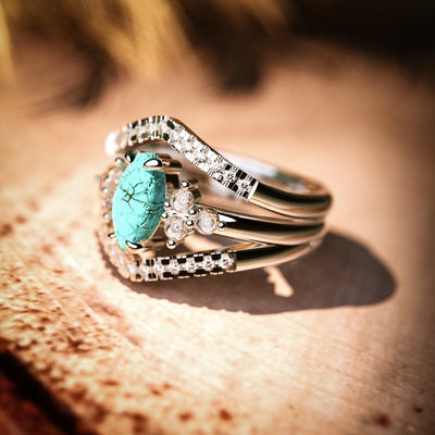 Olivenorma Vintage Turquoise Two-piece Ring - AU Size T1/2 (US 10) - image 0